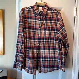 Men’s Brooks Brothers red and blue striped Friday shirt, size Large